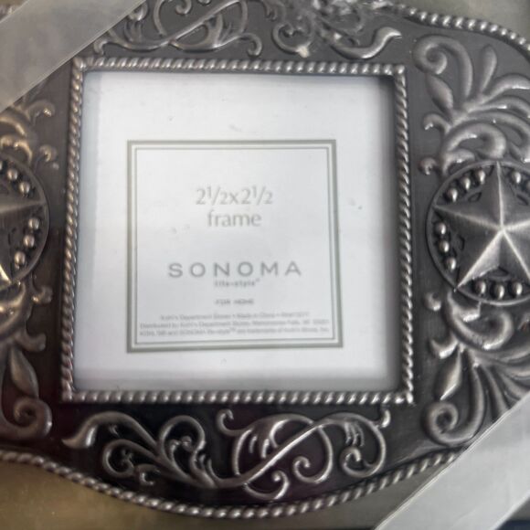 Sonoma NEW Rectangular Western Vibes Belt Buckle-Like Photo Picture Frame Small - Picture 2 of 5
